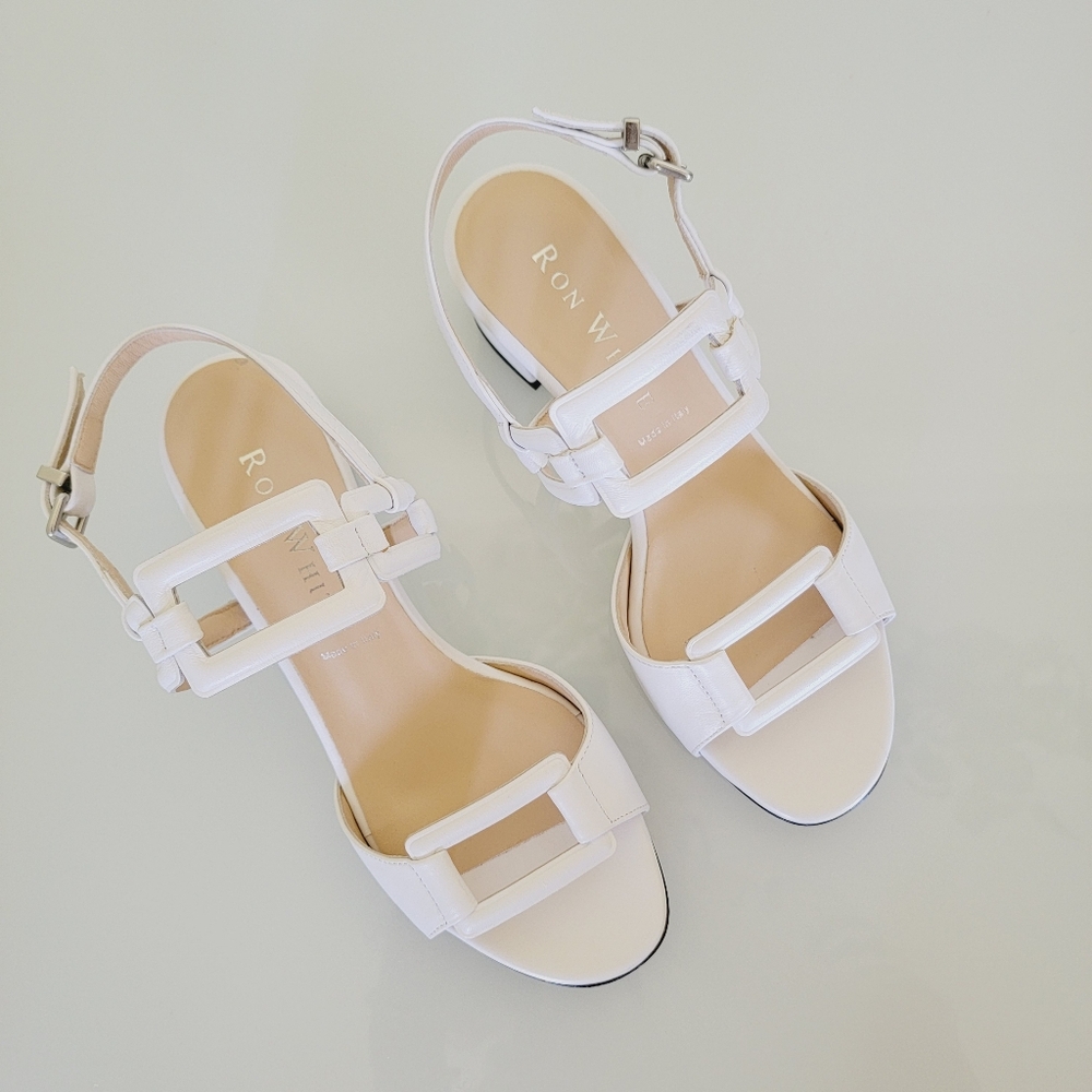🏷Ron White Women Taliah Pure WhiteTaliah Sandal in Weatherproof Buttery Nappa